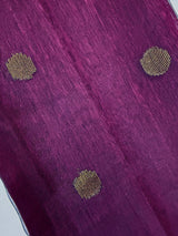 Purple & Black Matka Muslin Jamdani Saree - Kaash