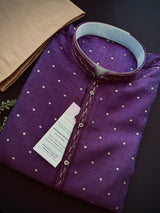 Purple Eggplant Color Men Kurta Pajama - Kaash