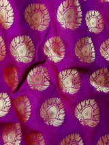 Purple Green Banarasi Traditional Handloom Saree, Zari Weave, Grand Pallu - Kaash