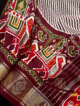 Rani Mukherjee Inspired Rust Color Soft Gajji Silk Saree with Patola Design | Printed Lehariya Patola design with Elephant Motifs - Kaash