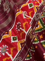 Rani Mukherjee Inspired Rust Color Soft Gajji Silk Saree with Patola Design | Printed Lehariya Patola design with Elephant Motifs - Kaash