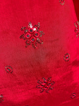 Readymade 3pcs Suit in Red Color For Women with Handwork - Kaash