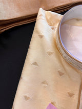 Readymade Cream Color Men Kurta Pajama Set with designer pattern in Raw Silk | PartyWear, Festival and Wedding Mens | Pastel Color Kurta - Kaash