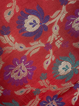 Red Semi Banarasi Floral Meenakari dupatta in semi banarasi soft silk with floral jaal with meenakari & gold zari — Kaash Collection