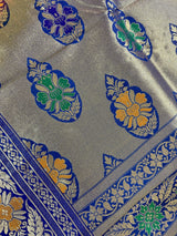 Red Color Banarasi Soft Silk Saree with Buttas and Meenakari Work - Kaash
