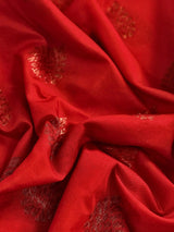 Red Color Dupion Soft Silk Saree with Antique Zari Weave - Kaash