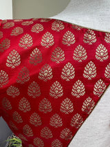 Red Color Readymade Blouse - Pure Banarasi - Readymade Blouses - Red Color Stitched Blouse - Banarasi Blouse - Boat Neck Blouse - Kaash