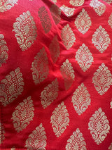 Red Color Stitched Blouse with Gold Buttis in Pure Banarasi | Readymade Blouse | Red Color Stitched Blouse | Ready to Wear Banarasi Blouse - Kaash