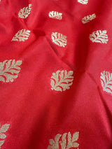 Red with Green Color combination Traditional Banarasi Handloom Saree in Banarasi Silk - Kaash