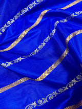 Royal Blue Color Pure Banarasi Katan Silk Saree with Copper and Sliver Zari | SILK Mark Certified - Kaash