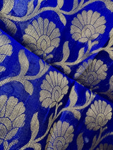 Royal Blue Semi Silk floral Jaal Dupatta with Muted Gold Zari Weaving | Indian Dupatta | Stole | Scarf | Gift For Her | Dupatta for Lehenga - Kaash