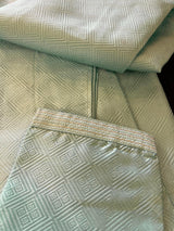 Sea Green men's kurta pajama in raw silk with designer self-design — Kaash Collection