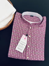 Sea Lavender men's kurta pajama in premium silk with all-over sequin & embroidery on premium silk — Kaash Collection