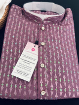 Sea Lavender men's kurta pajama in premium silk with all-over sequin & embroidery on premium silk — Kaash Collection