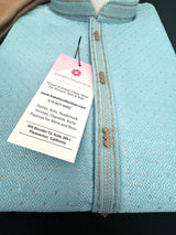 Sky Blue Color Men Kurta Pajama with Weave and Zari Work | Mens Ethnic Wear | Sherwani Style Kurta for Wedding - Kaash