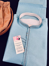 Sky Blue Color Raw Silk Kurta Pajama for Men in Self Design | Men Ethnic Wear | Wedding Wear Kurta for Men | Party Wear Indian Kurta - Kaash