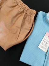 Sky Blue Color Raw Silk Kurta Pajama for Men in Self Design | Men Ethnic Wear | Wedding Wear Kurta for Men | Party Wear Indian Kurta - Kaash