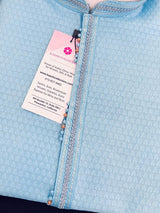 Sky Blue Color Raw Silk Kurta Pajama for Men in Self Design | Men Ethnic Wear | Wedding Wear Kurta for Men | Party Wear Indian Kurta - Kaash