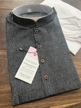 Slate Grey Color Kurta | Teal Color Kurta | Purple Color Kurta | Pure Cotton Handloom Kurta with White Pajama | Summer Wear | Gift For Him - Kaash