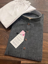 Slate Grey Color Kurta | Teal Color Kurta | Purple Color Kurta | Pure Cotton Handloom Kurta with White Pajama | Summer Wear | Gift For Him - Kaash
