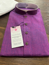 Slate Grey Color Kurta | Teal Color Kurta | Purple Color Kurta | Pure Cotton Handloom Kurta with White Pajama | Summer Wear | Gift For Him - Kaash