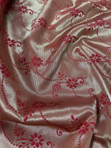 Statement Black Color Saree with Red Color Satin Patta border - Kaash