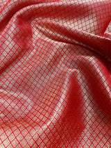 Statement Bright Pink Banarasi Soft Silk Saree - Floral Jaal Weave in Gold Zari - Kaash
