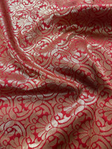 Statement Designer Parrot Green with Red border and Pallu Saree | Banarasi Silk Saree | Soft Silk Saree - Kaash