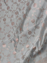 Statement Dull Dusty Blue Color Banarasi Semi Katan Silk Saree - Kaash