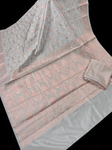 Statement Dull Dusty Blue Color Banarasi Semi Katan Silk Saree - Kaash