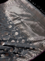 Grey Green Banarasi saree in banarasi semi katan silk with jaal weave with meenakari — Kaash Collection