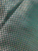 Statement Handmade Pine Green Color Semi Katan Banarasi Silk Saree - Kaash