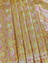 Lime Yellow Banarasi saree in pure banarasi tanchoi with pure banarasi tanchoi with jamawar handweaving — Kaash Collection