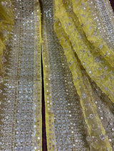 Pastel Mehandi Green soft organza silk dupatta with zari, embroidery & sequin — Kaash Collection