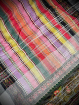 Statement Pure Linen by Linen Sabyasachi Inspired Multi Color Saree with Sliver Zari with Digital Prints - Kaash