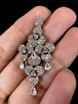 Statement Sliver Necklace with Earrning in AD | American Diamond Wedding Jewel | AD Jewelry | Light Weight Jewelry - Kaash