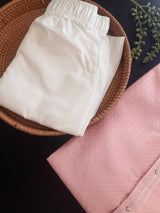 Tea Pink Color Kurta with Self Design | Wedding & Party Wear - Kaash