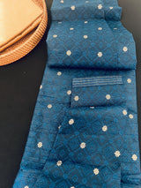 Teal Blue Color Men Kurta Pajama Set with Weave Work | Raw Silk Designer Men Wear | Indian Wedding Wear | Kurta for Indian Ceremony - Kaash