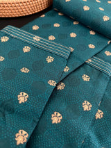 Teal Green Color Men Kurta Set - Embossed Embroidery and Zari Butti - Sherwani Style Kurta - Indian Wedding Kurta - Indian Outfit for Men - Kaash