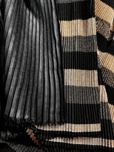 Black & Gold Pleated Half-and-Half saree in pleated fabric with pleated half-and-half party-wear — Kaash Collection