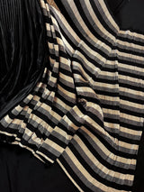 Black & Gold Pleated Half-and-Half saree in pleated fabric with pleated half-and-half party-wear — Kaash Collection