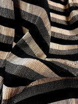 Trending Party Wear Saree in Black and Gold Color Strip Half and Half Saree in Pleated material - Kaash