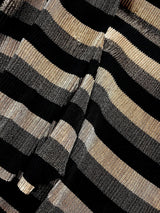 Trending Party Wear Saree in Black and Gold Color Strip Half and Half Saree in Pleated material - Kaash