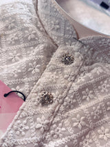 White Color Chikankari Lucknowi Georgette Men Kurta Pajama Set with Lining | Chikhankari Kurta | Mens Wear | Kurtas for Men | White Kurta - Kaash