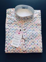 White Color Designer Kurta with Floral Digital Print in Soft Butter Silk with Gold Thread and Sequence Work | Mens Ethnic Wear - Kaash