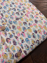 White Color Designer Kurta with Floral Digital Print in Soft Butter Silk with Gold Thread and Sequence Work | Mens Ethnic Wear - Kaash