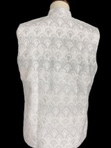 White Jacket for Men with Embroidery, thread and Sequin Work | Jacket for Kurta | Mens Wedding Wear Outfit | Men Waistcoat - Kaash