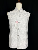 White Jacket for Men with Embroidery, thread and Sequin Work | Jacket for Kurta | Mens Wedding Wear Outfit | Men Waistcoat - Kaash