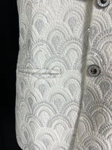 White Jacket for Men with Embroidery, thread and Sequin Work | Jacket for Kurta | Mens Wedding Wear Outfit | Men Waistcoat - Kaash