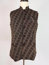 Wine men's Nehru/Modi jacket in velvet with thread embroidery & sequin on velvet — Kaash Collection